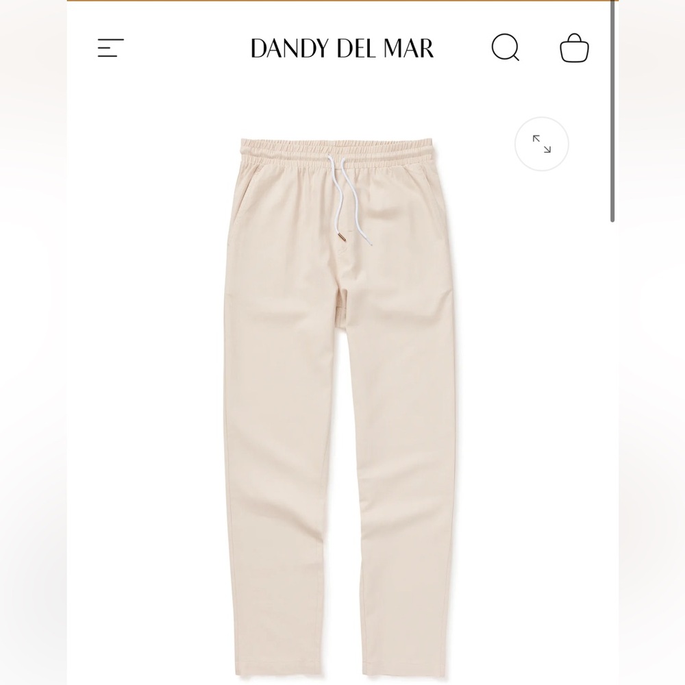 Men's Cream Dandy Del Mar  Linen Pants